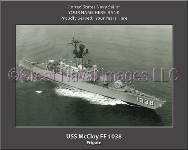 USS McCloy FF 1038 Personalized Ship Photo on Canvas