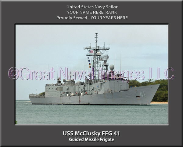 USS McClusky FFG 41 Personalized Ship Photo on Canvas