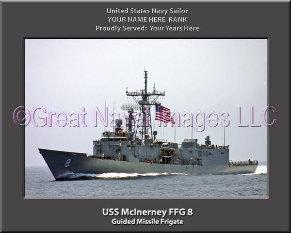 USS McInerney FFG 8 Personalized Ship Photo on Canvas