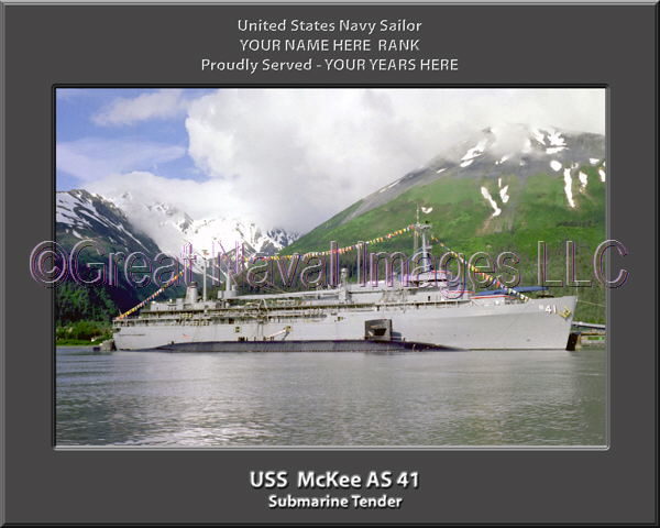 USS McKee AS 41 Personalized Navy Ship Photo