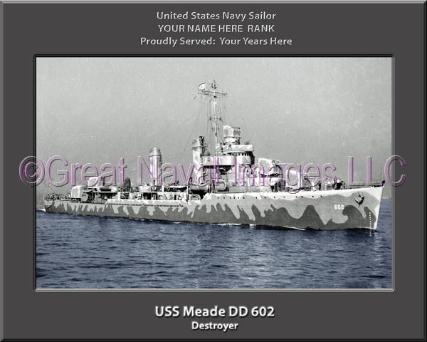USS Meade DD 602 Personalized Navy Ship Photo