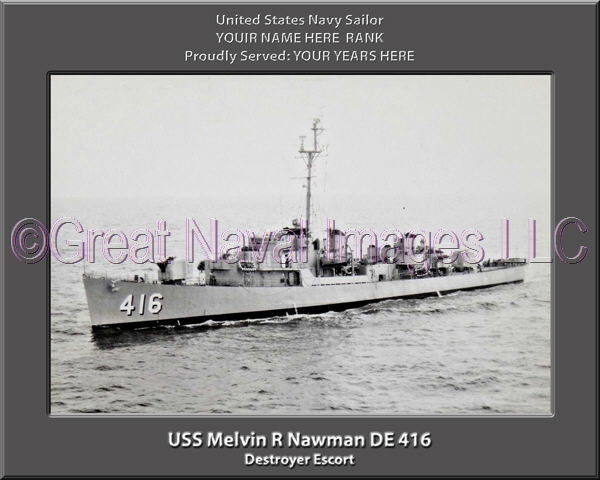 USS Melvin R Nawman DE 416 Personalized Navy Ship Photo