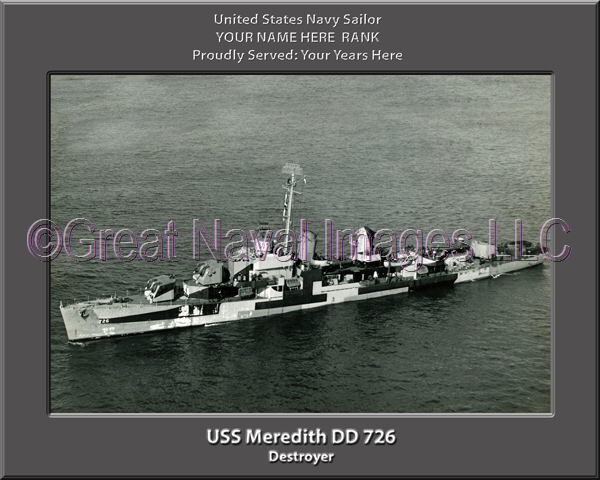 USS Meredith DD 726 Personalized Navy Ship Photo