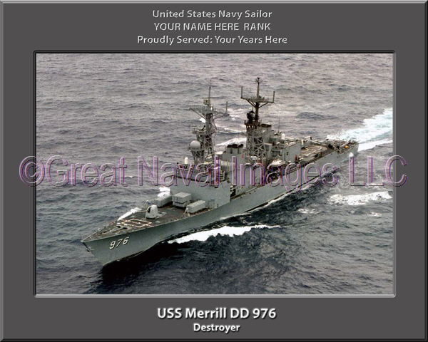 USS Merrill DD 976 Personalized Navy Ship Photo