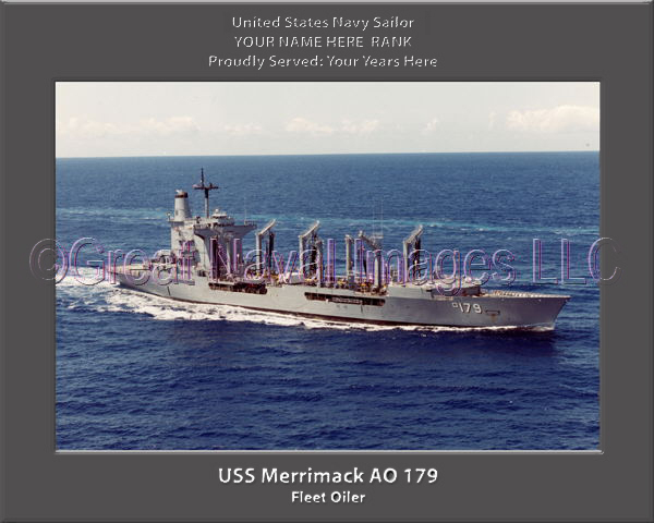 USS Merrimack AO 179 Personalized Navy Ship Photo