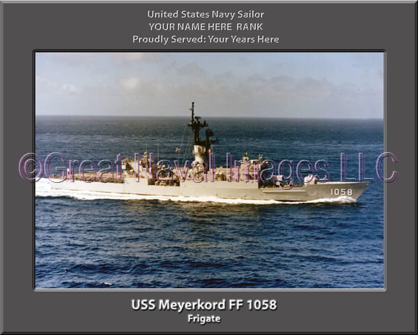 USS Meyerkord FF 1058 Personalized Ship Photo on Canvas