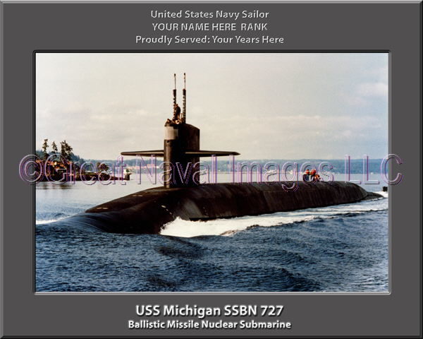 USS Michigan SSBN 727 Personalized Photo on Canvas