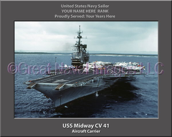 USS Midway CV 41 Personalized Photo on Canvas