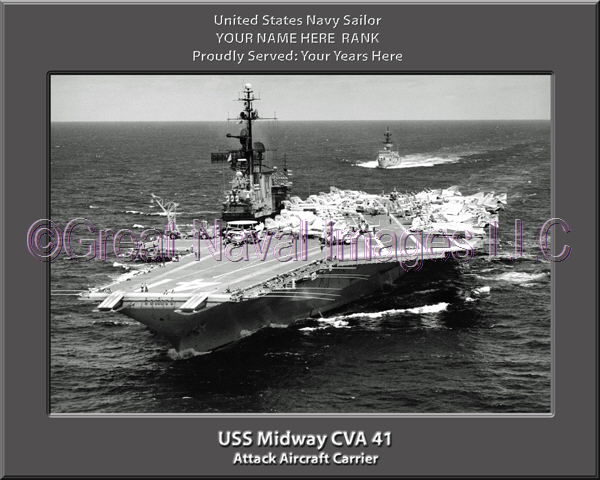 USS Midway CVA 41 Personalized Photo on Canvas