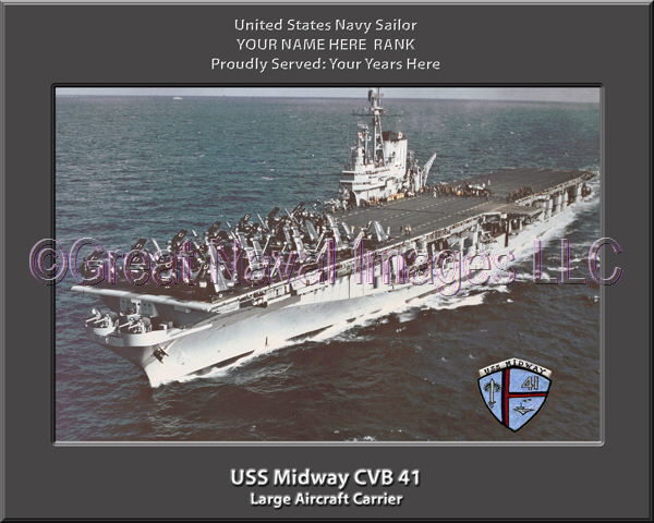 USS Midway CVB 41 Personalized Photo on Canvas