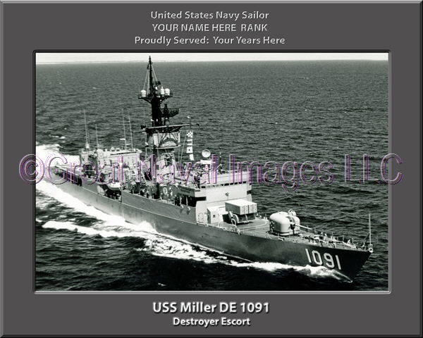 USS Miller DE 1091 Personalized Navy Ship Photo
