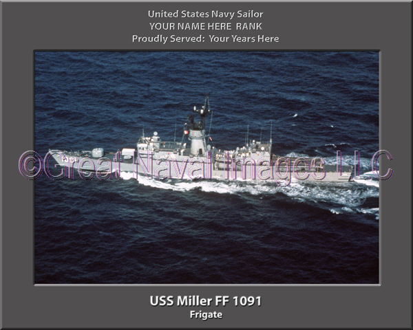 USS Miller FF 1091 Personalized Ship Photo on Canvas