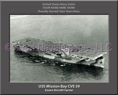 USS Mission Bay CVE 59 Personalized Photo on Canvas