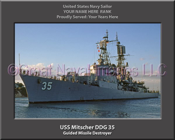 USS Mitscher DDG 35 Personalized Navy Ship Photo