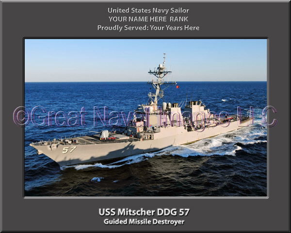 USS Mitscher DDG 57 Personalized Navy Ship Photo