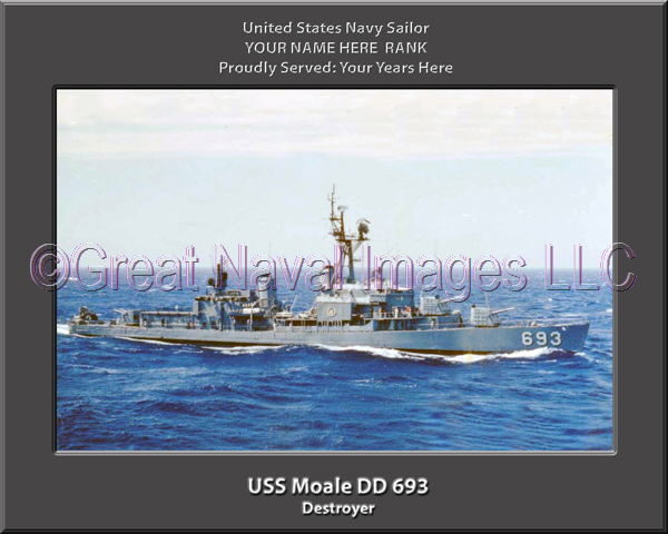 USS Moale DD 693 Personalized Navy Ship Photo