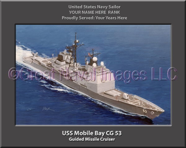 USS Mobile Bay CG 53 Personalized Navy Ship Photo Printed on Canvas