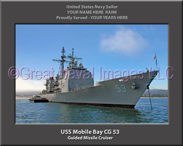 USS Mobile Bay CG 53 Personalized Navy Ship Photo Printed on Canvas