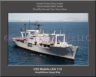 USS Mobile LKA 115 Personalized Navy Ship Photo