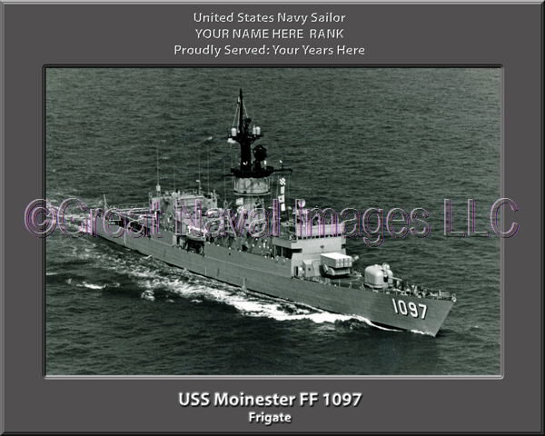 USS Moinester FF 1097 Personalized Ship Photo on Canvas