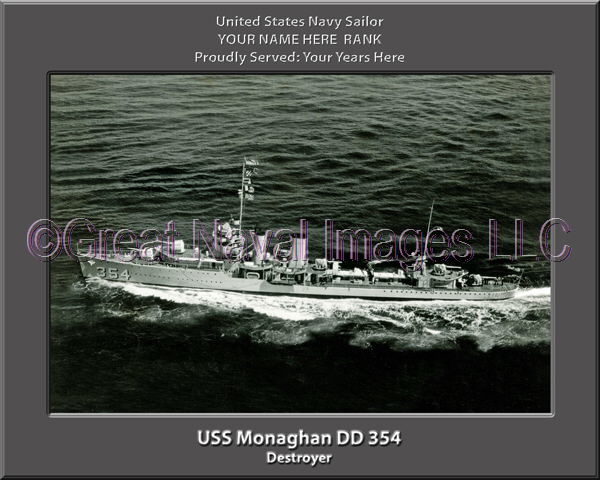 USS Monaghan DD 354 Personalized Navy Ship Photo