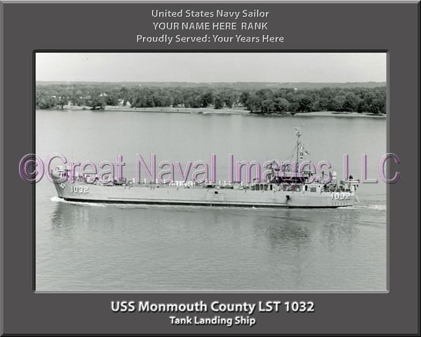 USS Monmouth County LST 1032 Personalized Navy Ship Photo