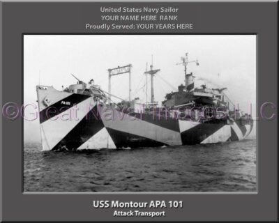 USS Montour APA 101 Personalized Ship Photo on Canvas