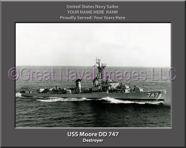 USS Moore DD 747 Personalized Navy Ship Photo