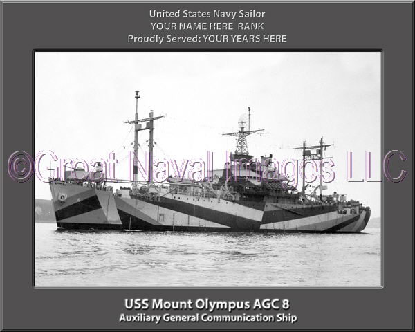 USS Mount Olympus AGC 8 personalized ship Photo