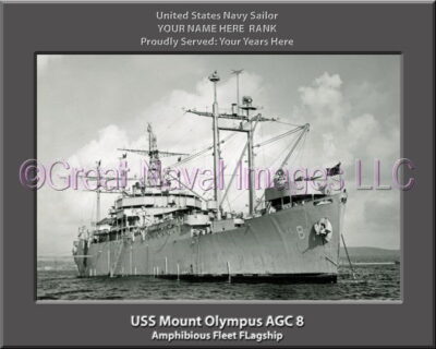 USS Mount Olympus AGC 8 Personalized Navy Ship Photo