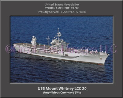 USS Mount Whitney LCC 20 Personalized Navy Ship Photo