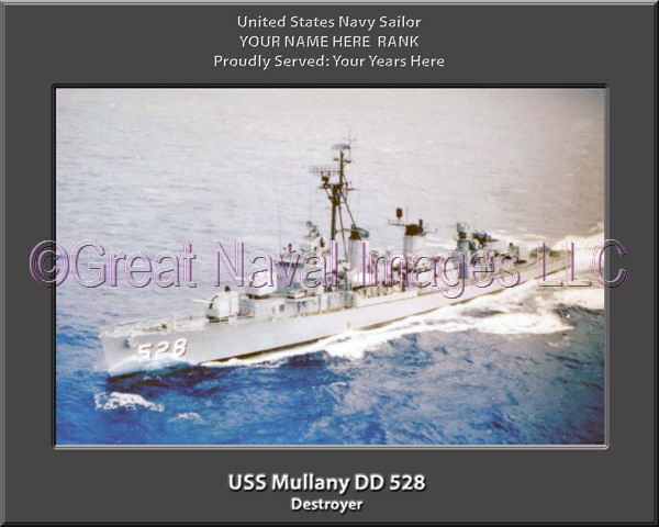 USS Mullany DD 528 Personalized Navy Ship Photo