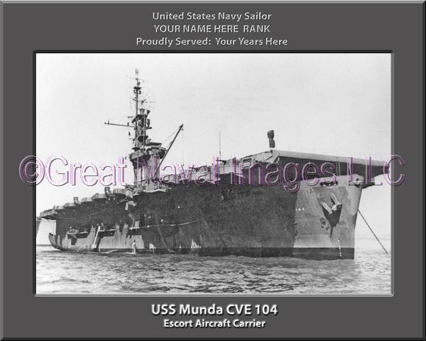 USS Munda CVE 104 Personalized Photo on Canvas