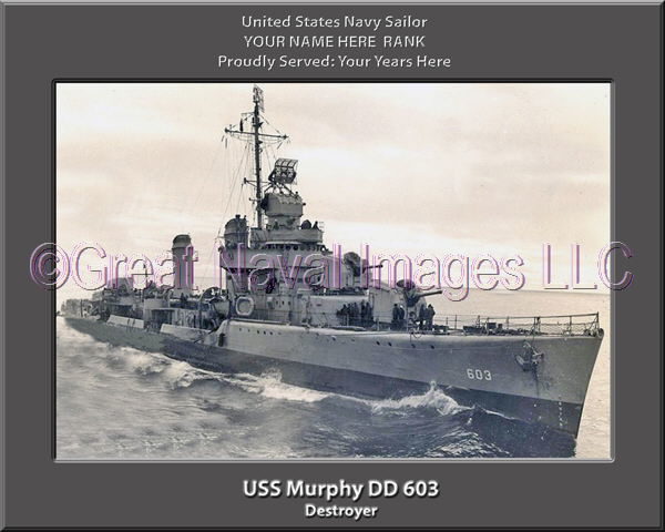 USS Murphy DD 603 Personalized Navy Ship Photo