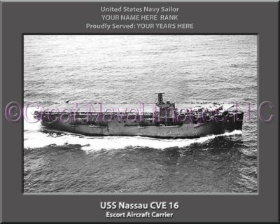 USS Nassau CVE 16 Personalized Photo on Canvas