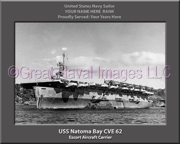 USS Natoma Bay CVE 62 Personalized Photo on Canvas