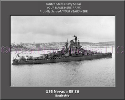 USS Nevada BB 36 Personalized Photo on Canvas