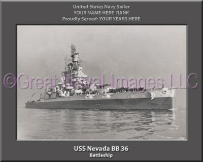 USS Nevada BB 36 Personalized Photo on Canvas