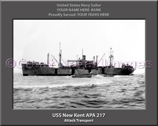 USS New Kent APA 217 Personalized Ship Photo on Canvas