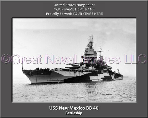 USS New Mexico BB 40 Personalized Photo on Canvas