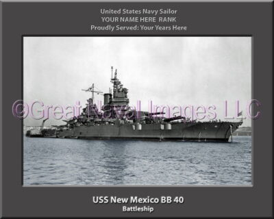 USS New Mexico BB 40 Personalized Photo on Canvas