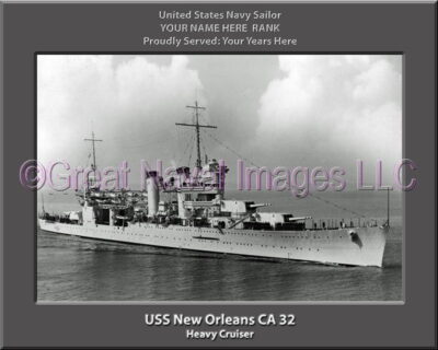 USS New Orleans CA 32 Personalized Navy Ship Photo Printed on Canvas