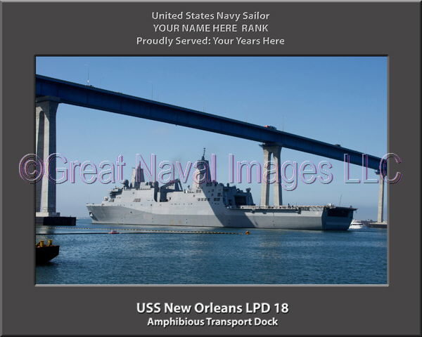 USS New Orleans LPD 18 Personalized Navy Ship Photo