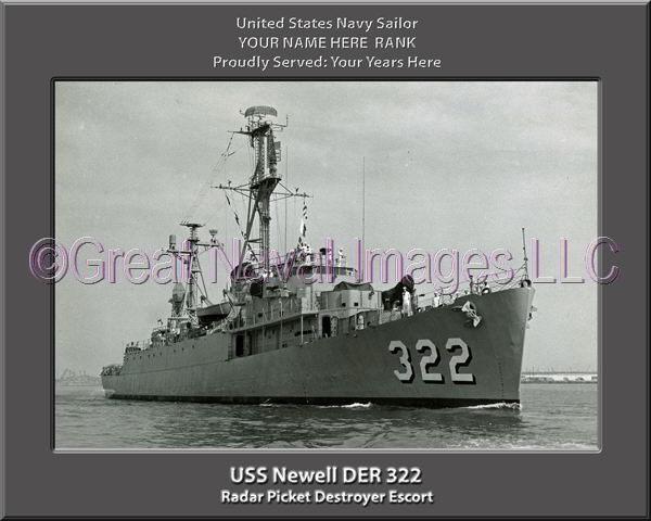 USS Newell DER 322 Personalized Navy Ship Photo