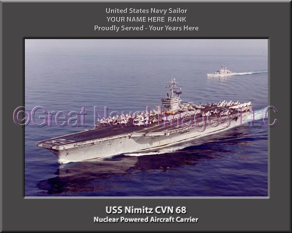 USS Nimitz CVN 68 Personalized Photo on Canvas