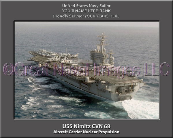 USs Nimitz CVN 68 Personalized Photo on Canvas