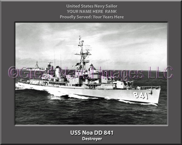 USS Noa DD 841 Personalized Navy Ship Photo