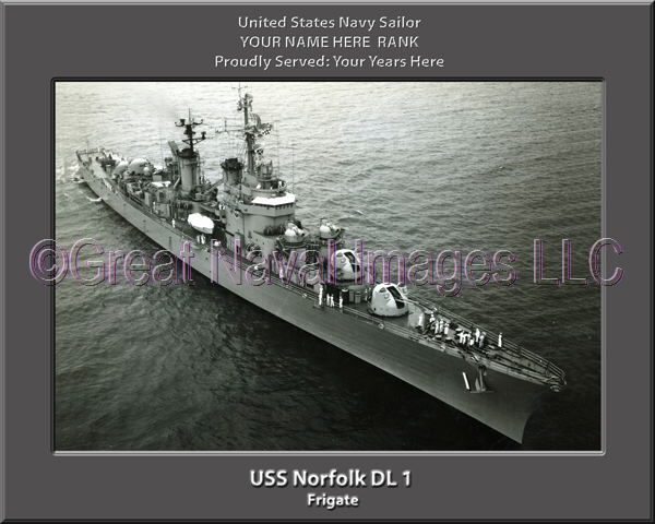 USS Norfolk DL 1 Personalized Ship Photo on Canvas