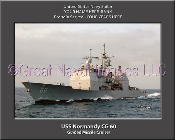 USS Normandy CG 60 Personalized Navy Ship Photo Printed on Canvas