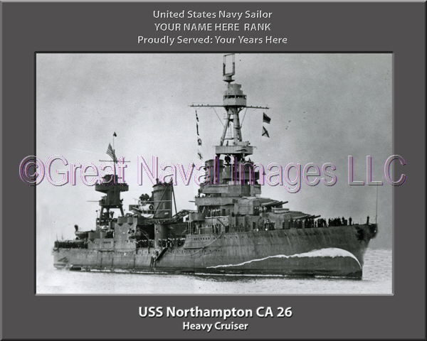 USS Northampton CA 26 Personalized Navy Ship Photo Printed on Canvas